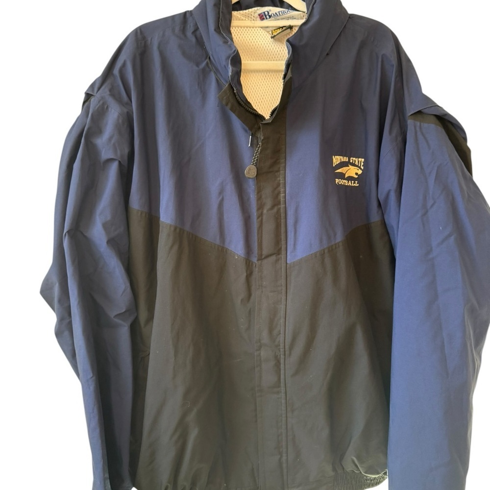 Montana State Bobcat Football 🏈 Navy and Black Men's Windbreaker Jacket - Picture 3 of 5